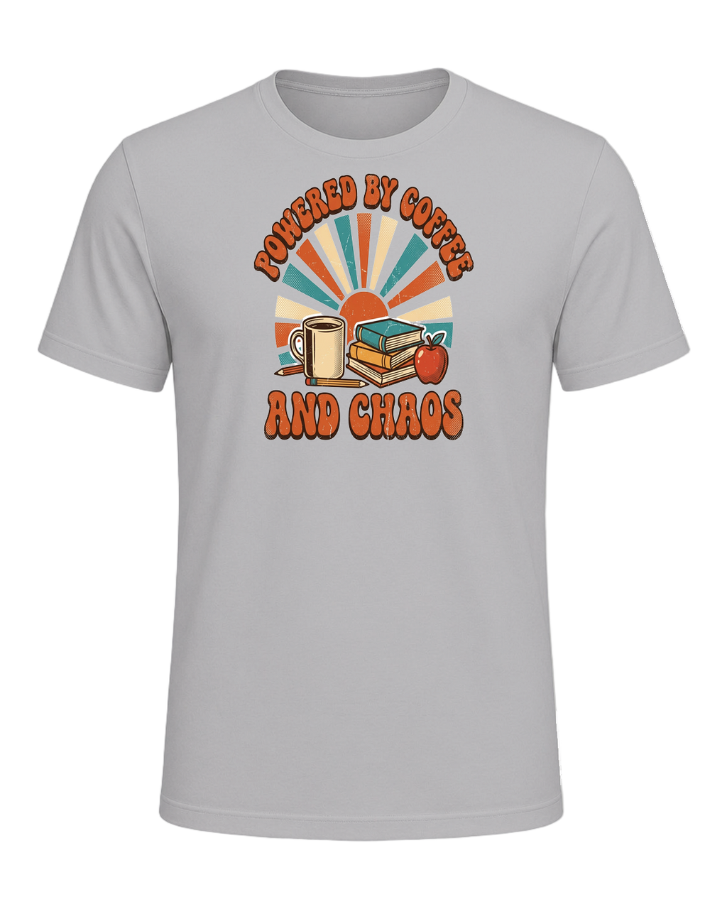 POWERED BY COFFEE AND CHAOS — Athletic Heather