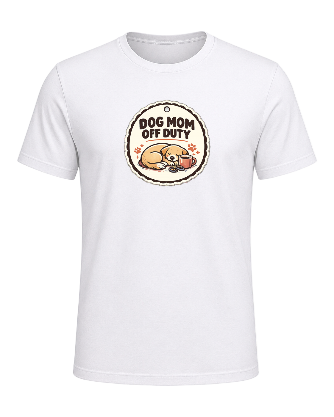 Dog Mom Off Duty Tee — White