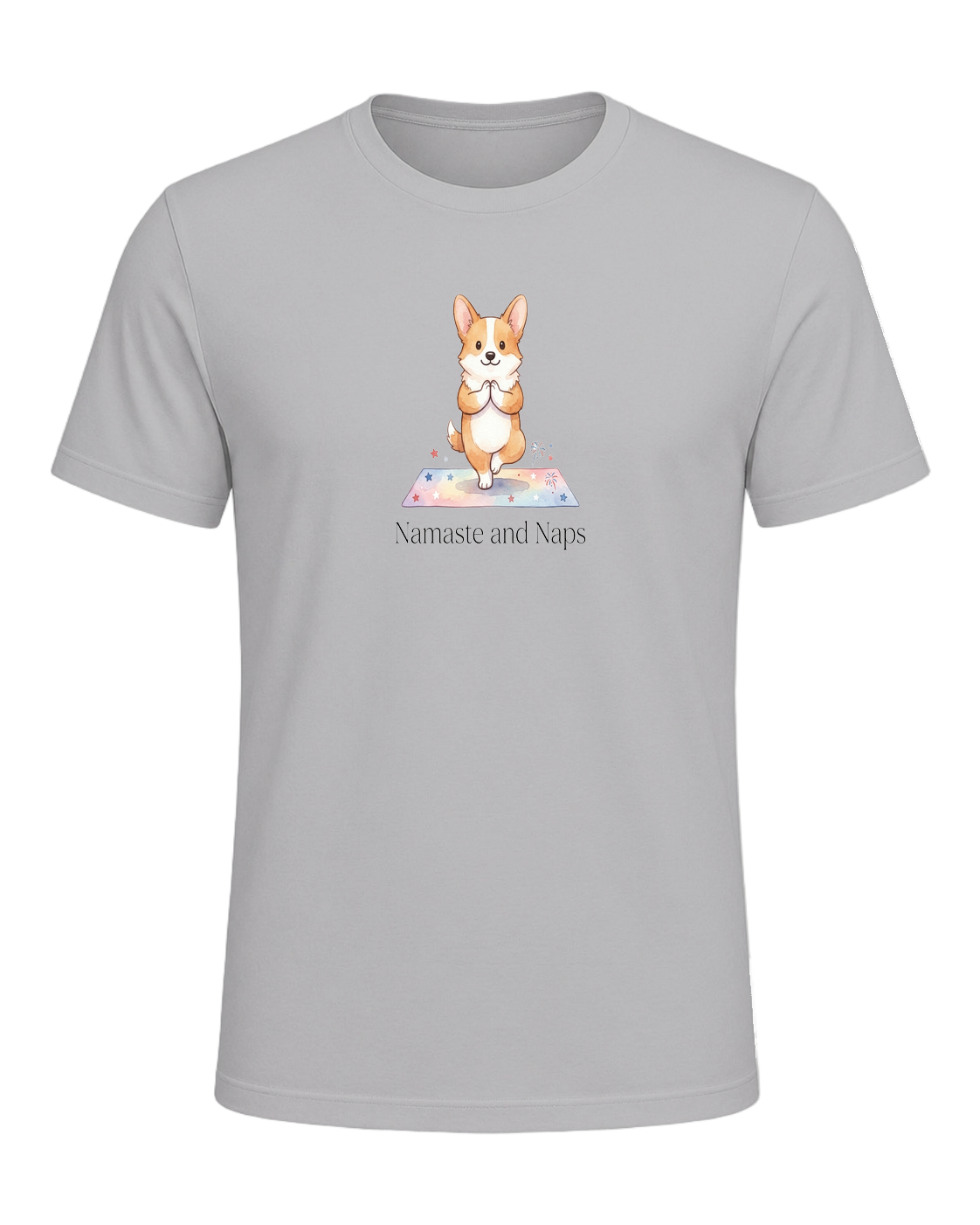 Corgi + Yoga — Athletic Heather