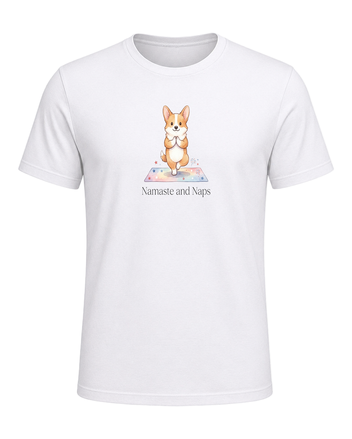 Corgi + Yoga — White