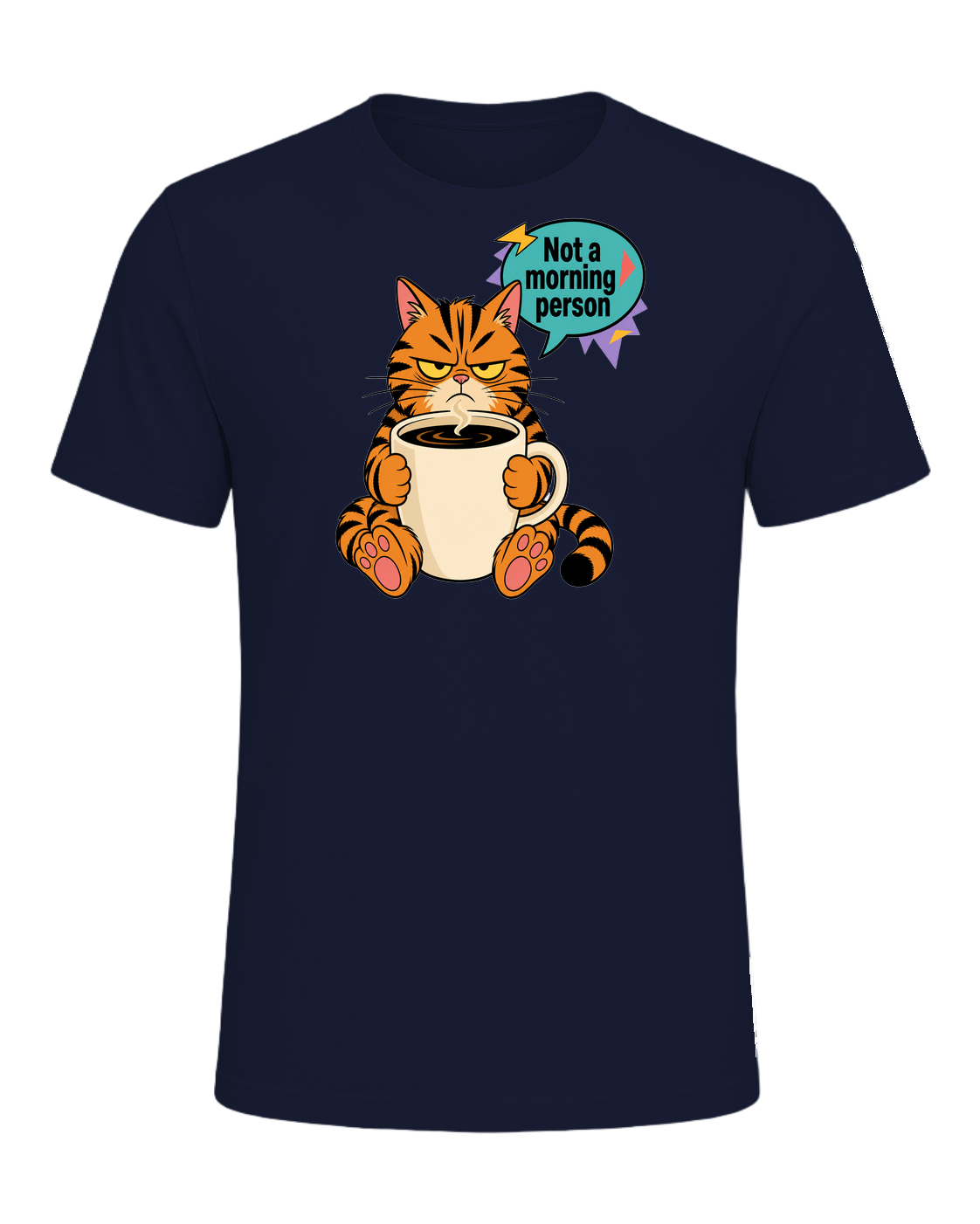 Grumpy Tabby Coffee — Navy