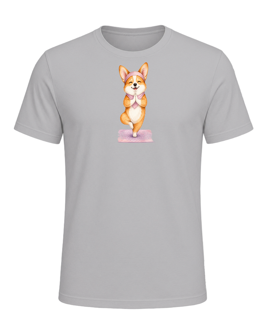 Corgi + Yoga — Athletic Heather