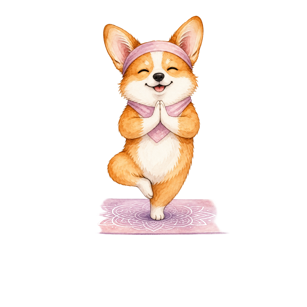 Corgi + Yoga