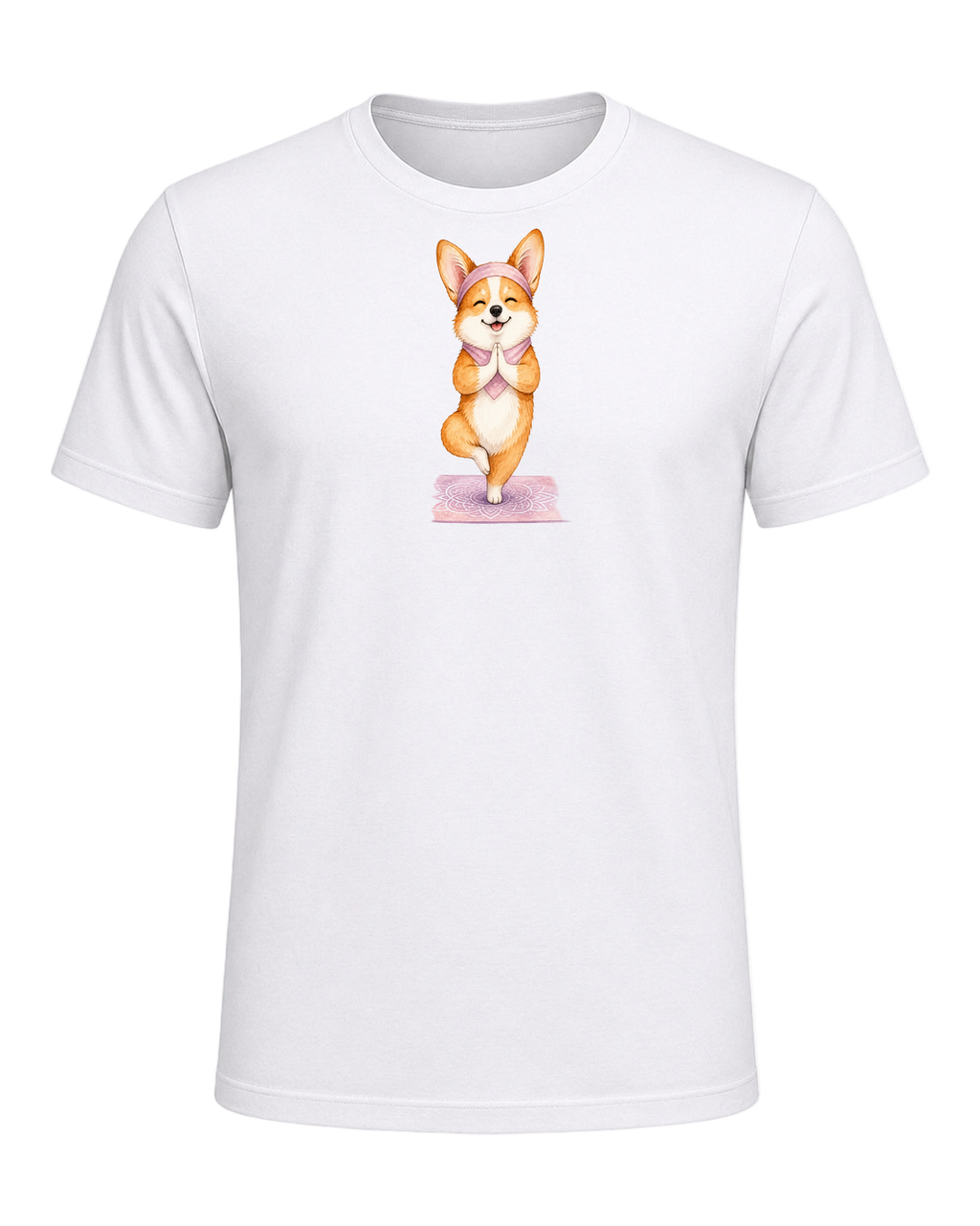 Corgi + Yoga — White