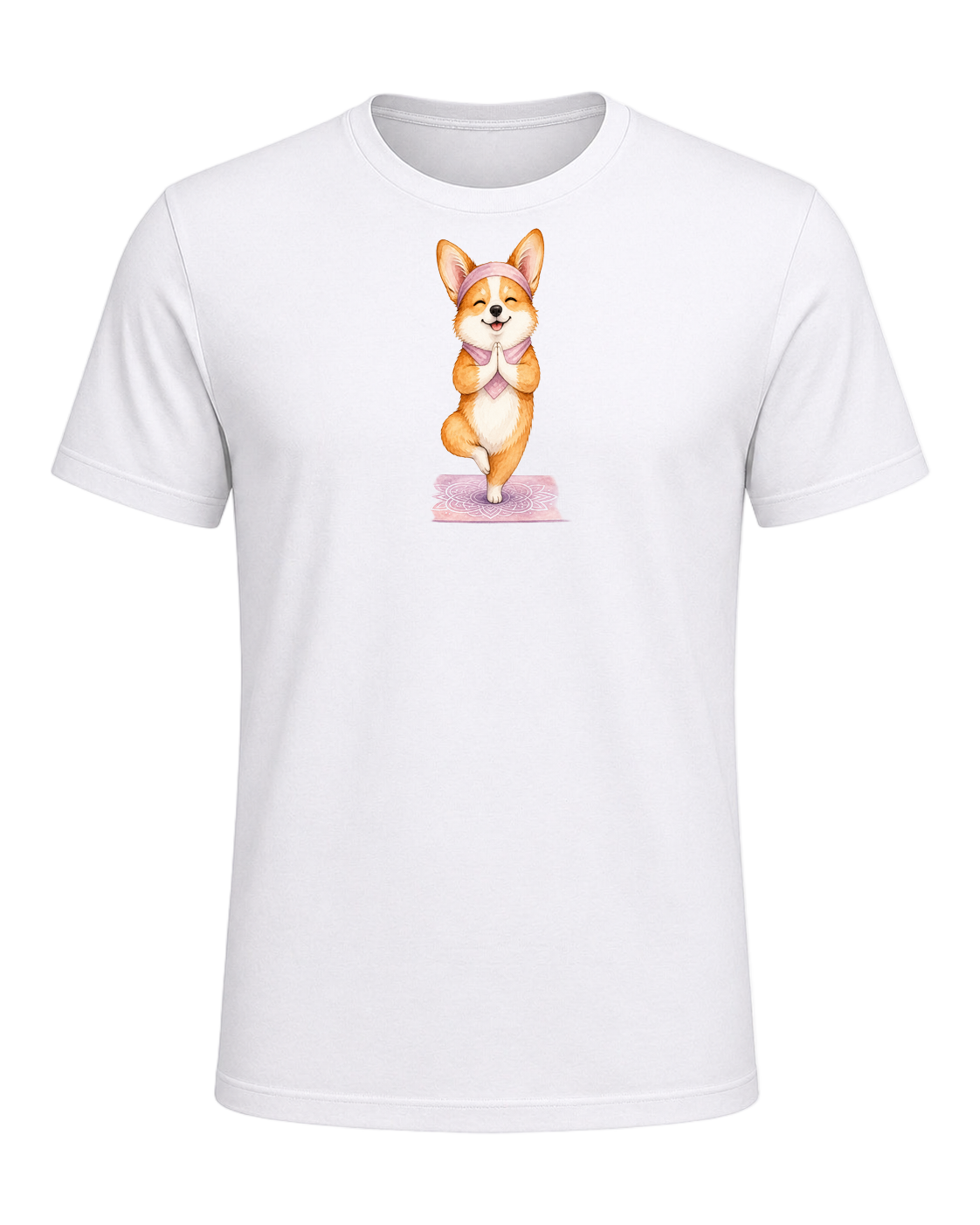 Corgi + Yoga — White