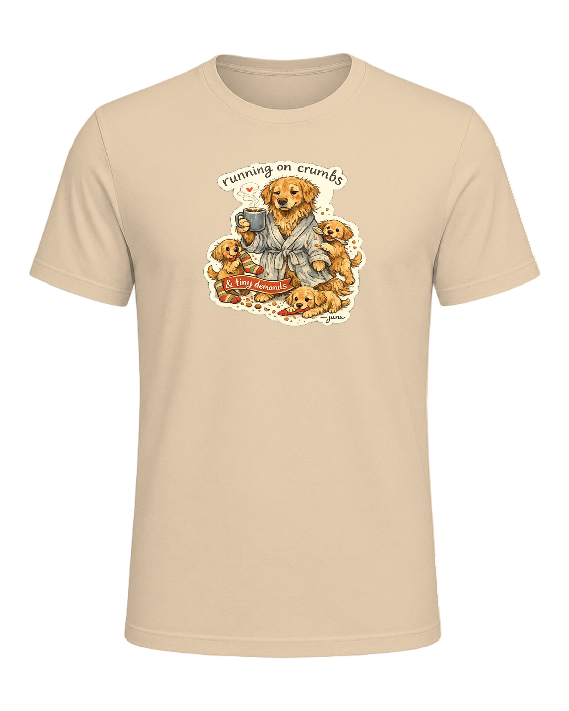 Running On Crumbs & Tiny Demands Tee — Soft Cream