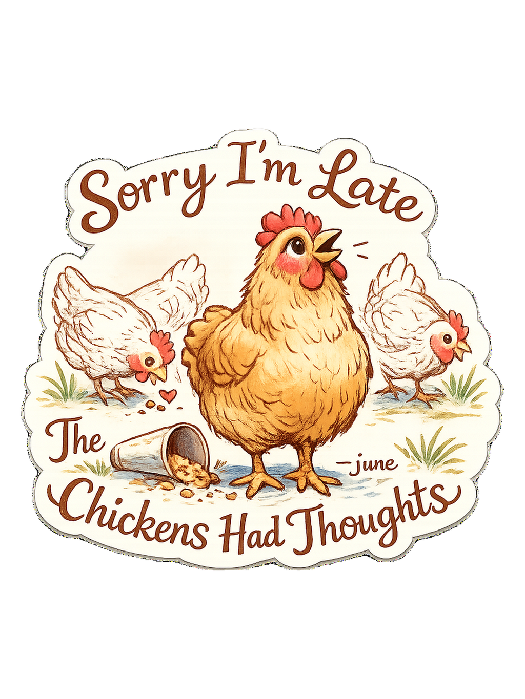 Sorry I’m Late, The Chickens Had Thoughts Tee
