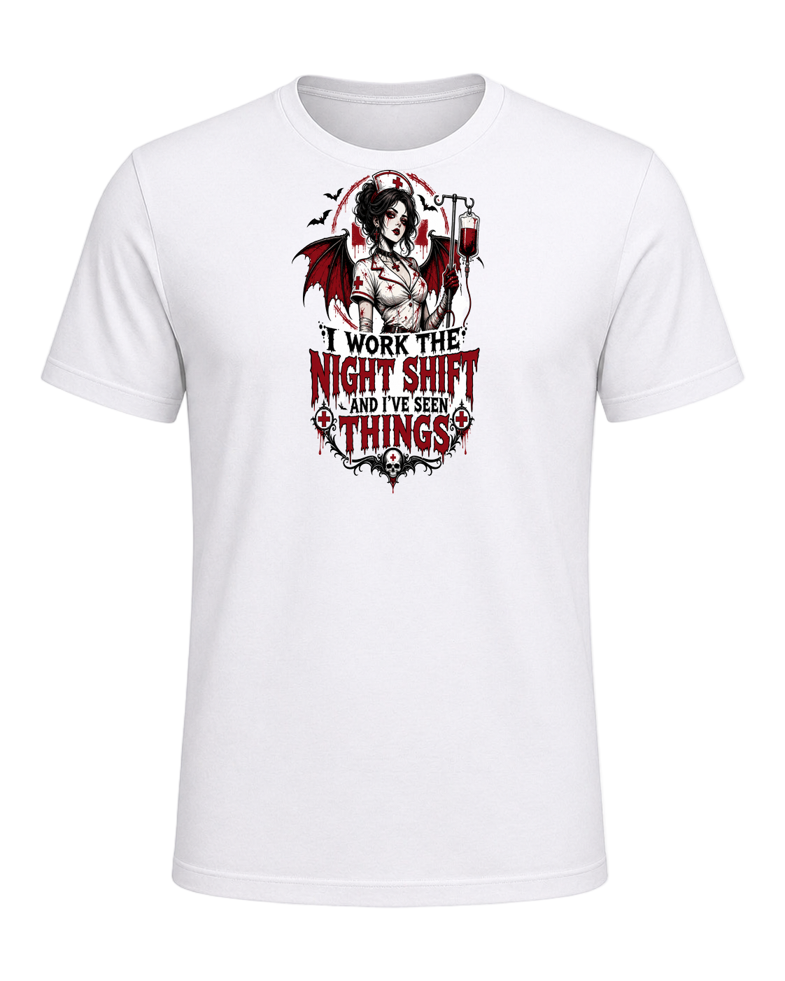Nurse Night Shift Spooky — White