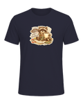 I Run On Coffee And Tiny Questions Tee — Heather Navy
