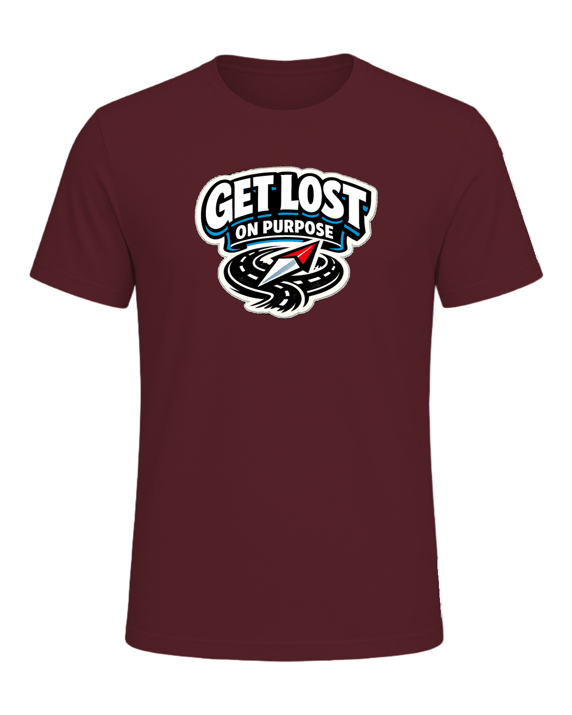 Get Lost On Purpose Tee — Maroon