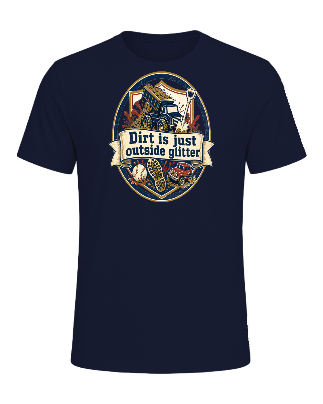 Dirt is just outside glitter — Navy