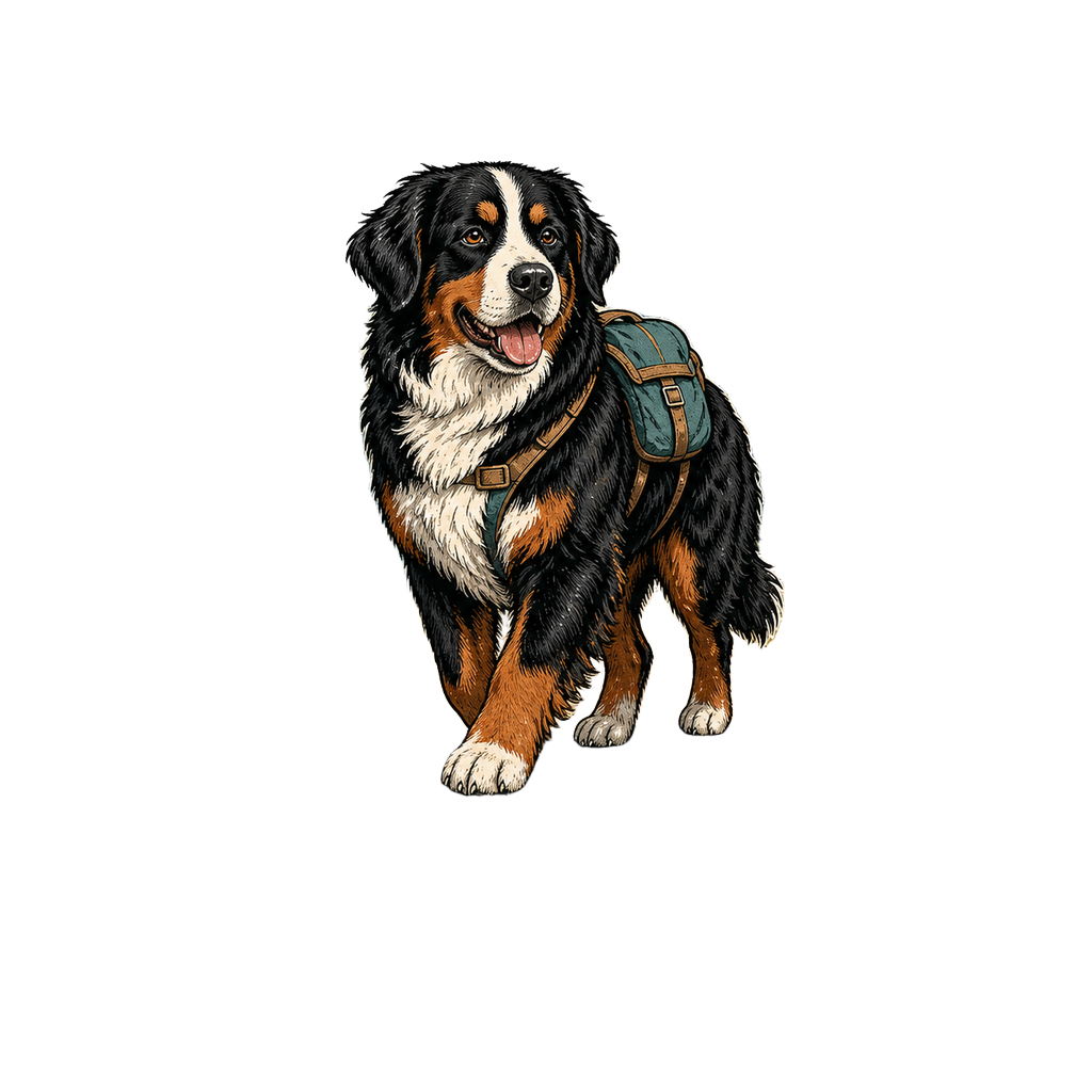 Bernese Mountain Dog Hiking
