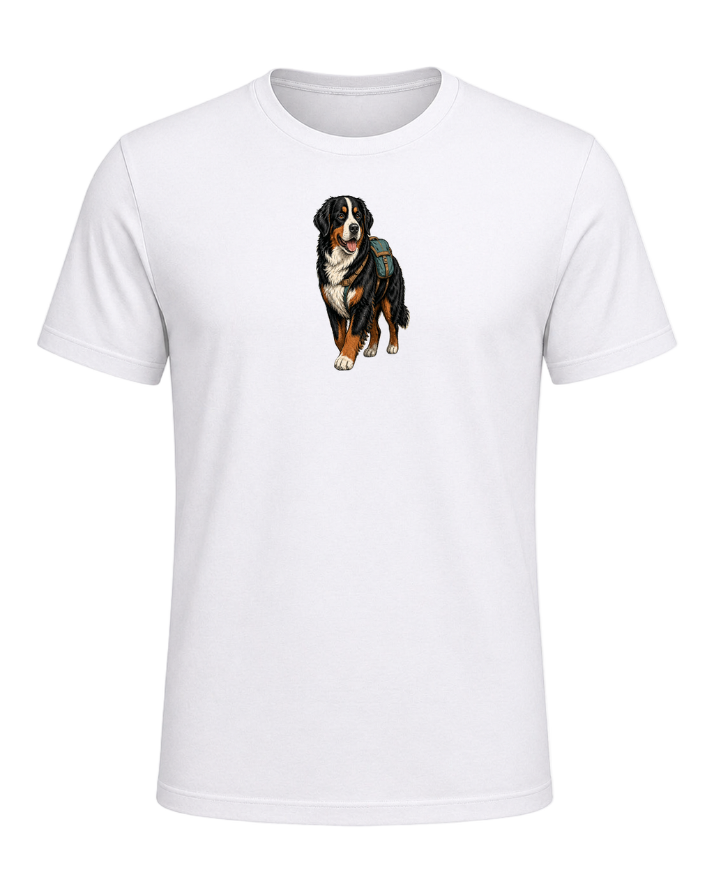 Bernese Mountain Dog Hiking — White