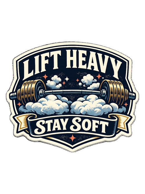 A funny vintage gym badge tee for lifters who train heavy and keep a soft heart.