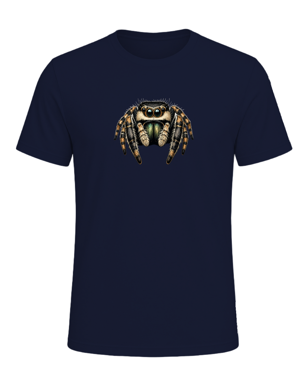 Jumping Spider Close-up Art — Navy