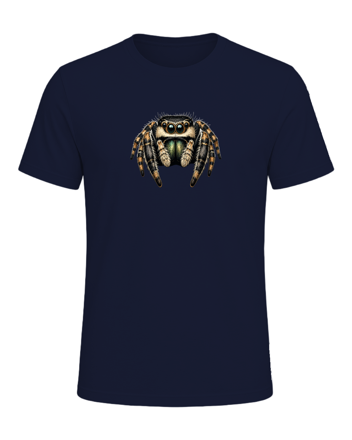 Jumping Spider Close-up Art — Navy