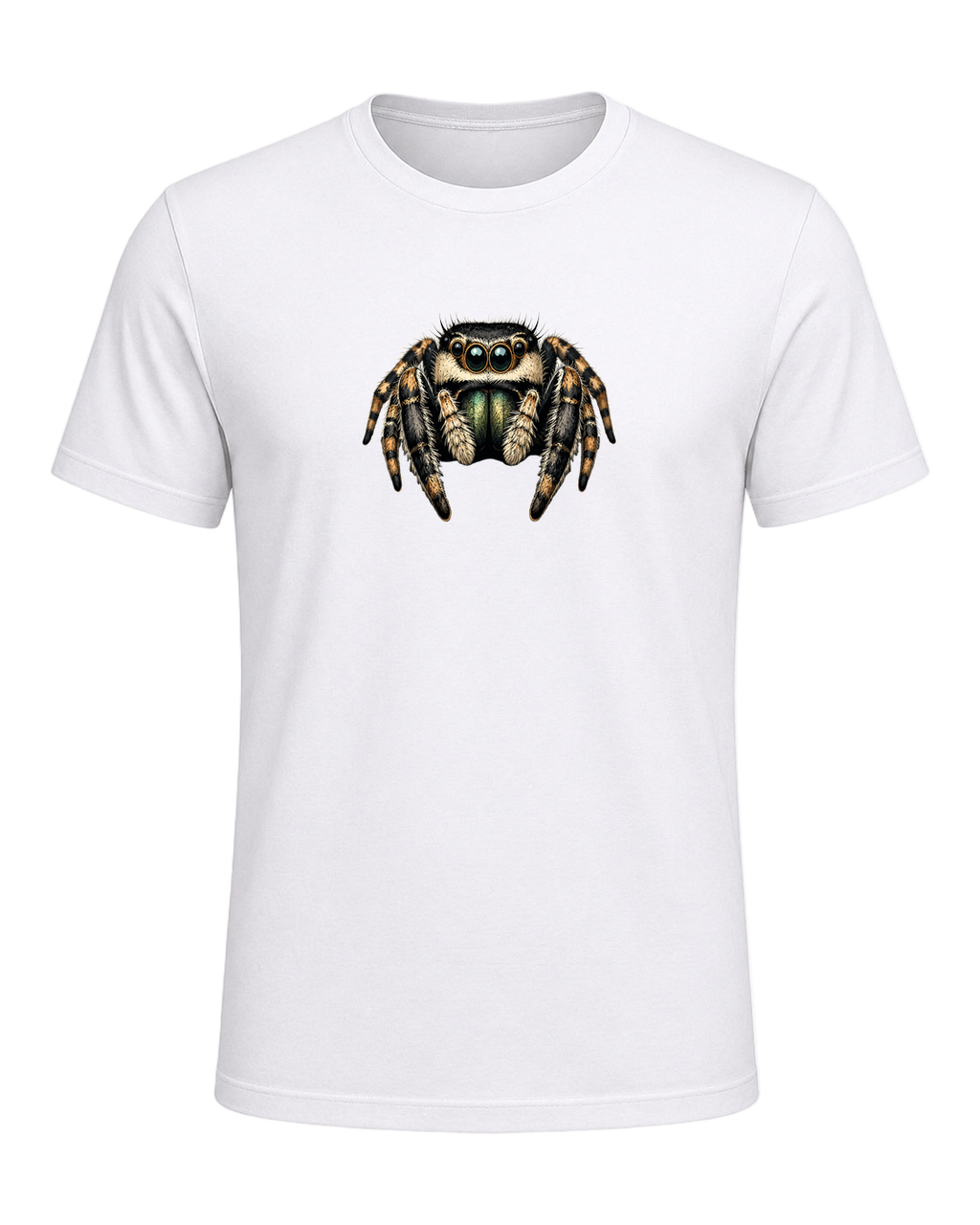 Jumping Spider Close-up Art — White