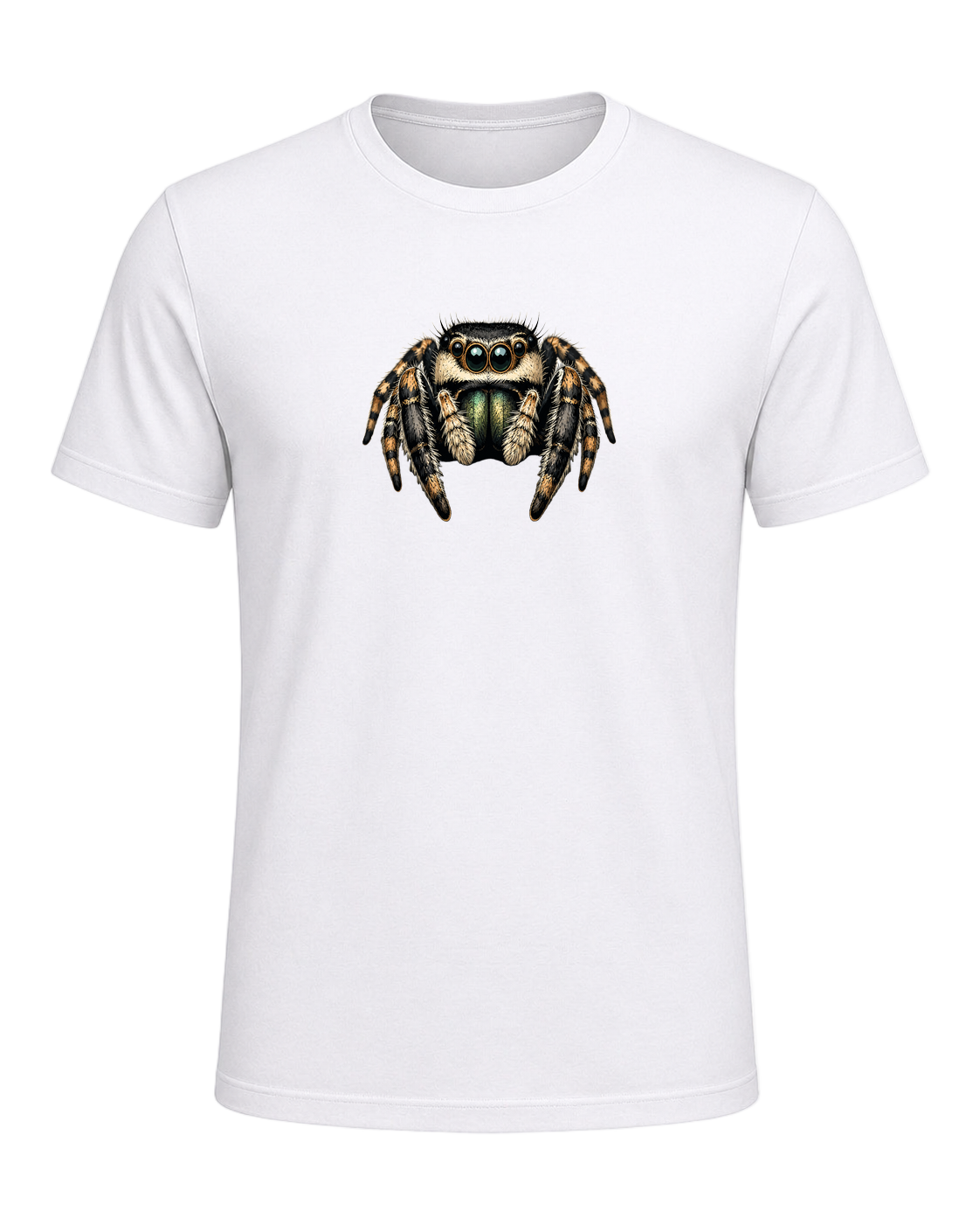 Jumping Spider Close-up Art — White