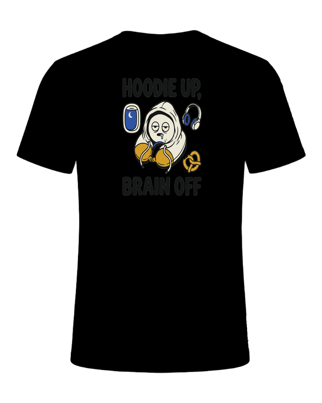 HOODIE UP, BRAIN OFF — Black