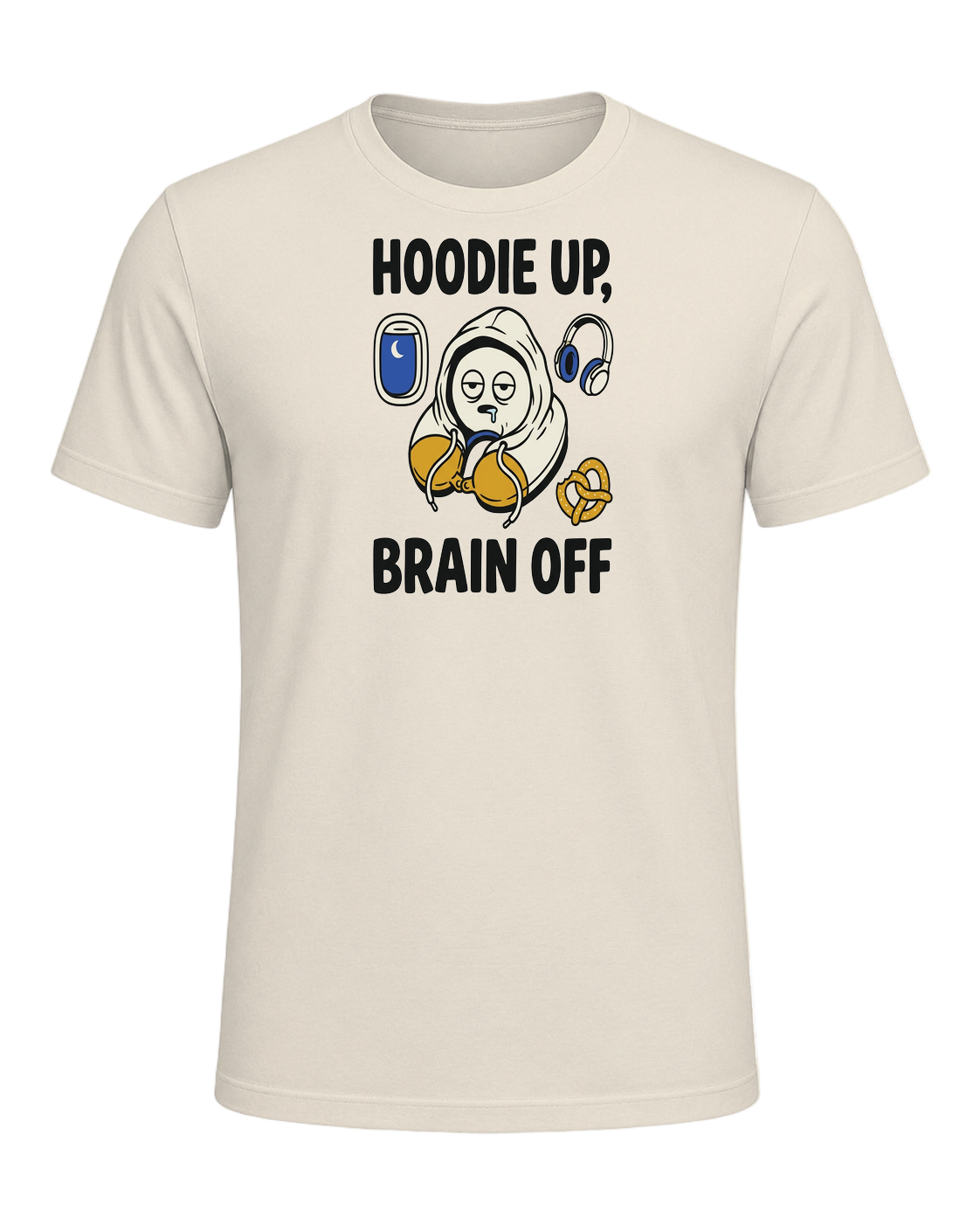 HOODIE UP, BRAIN OFF — Heather Prism Natural