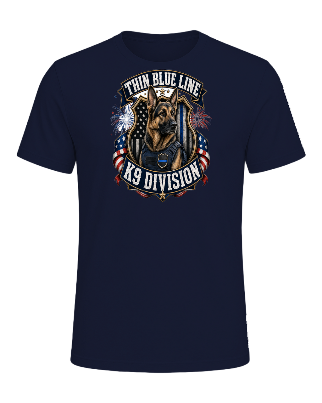 German Shepherd K9 Officer — Navy
