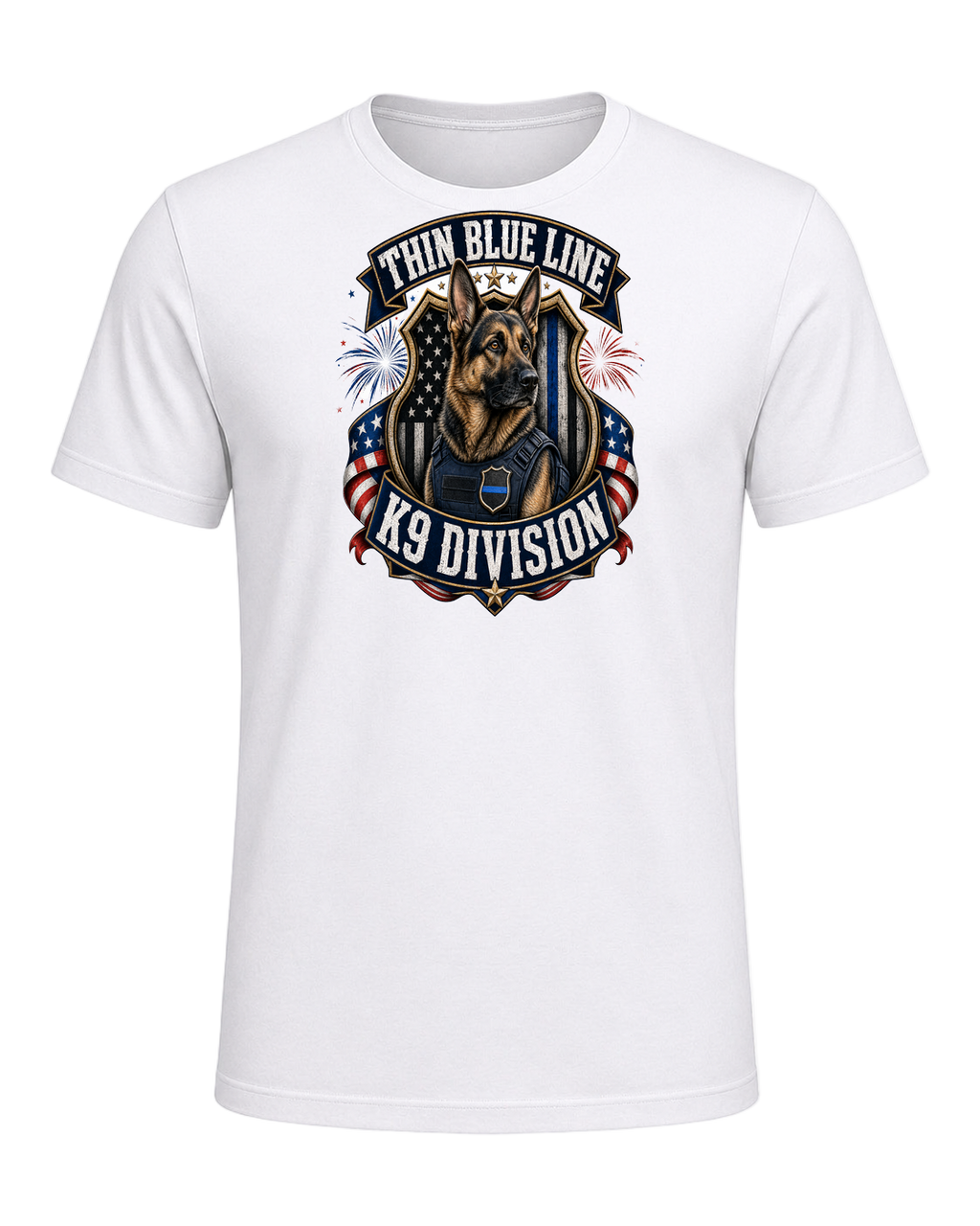 German Shepherd K9 Officer — White