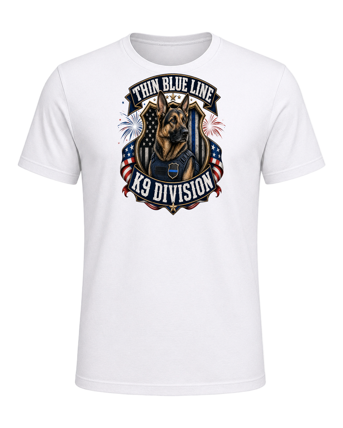 German Shepherd K9 Officer — White