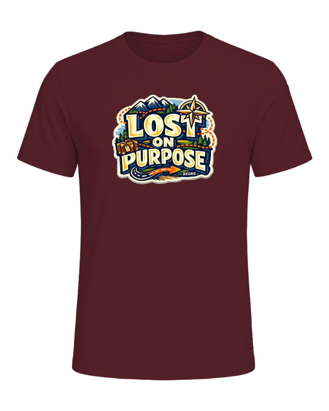 Lost On Purpose Tee — Maroon