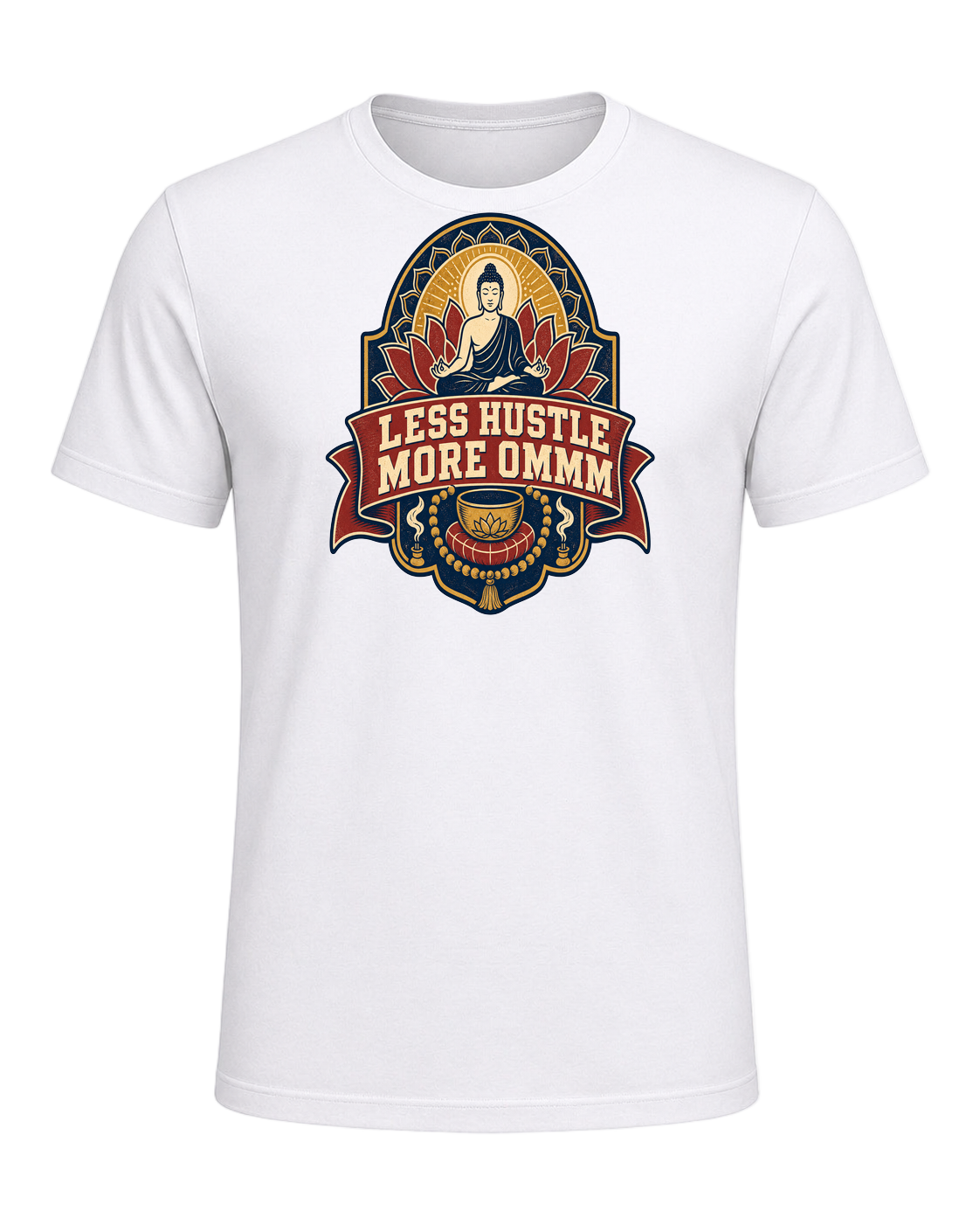 LESS HUSTLE MORE OMMM — White