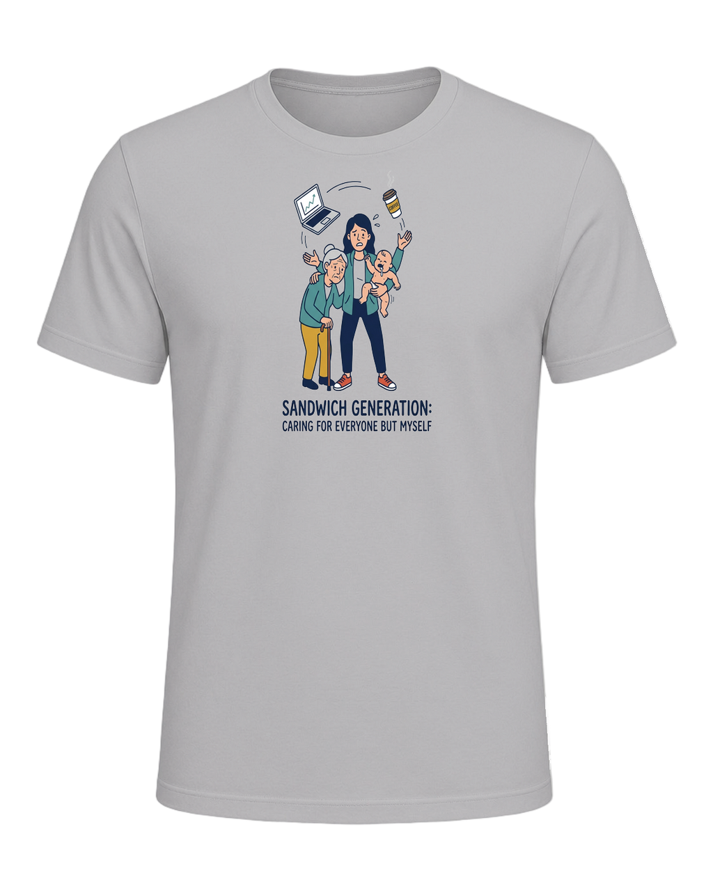Sandwich Generation Humor — Athletic Heather