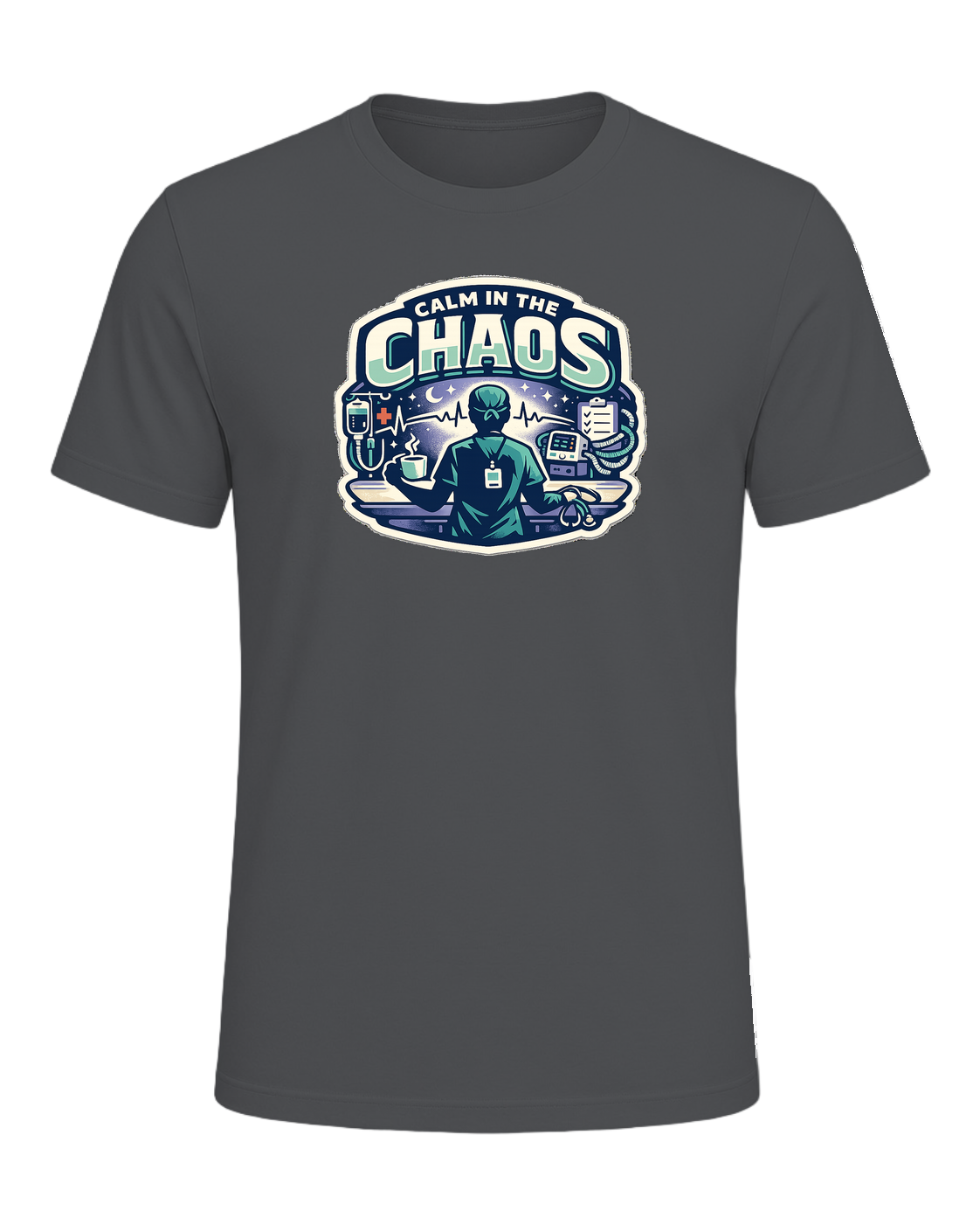 Calm In The Chaos Tee — Asphalt