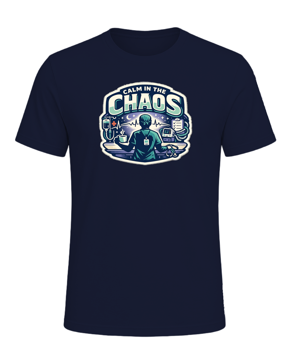 Calm In The Chaos Tee — Navy