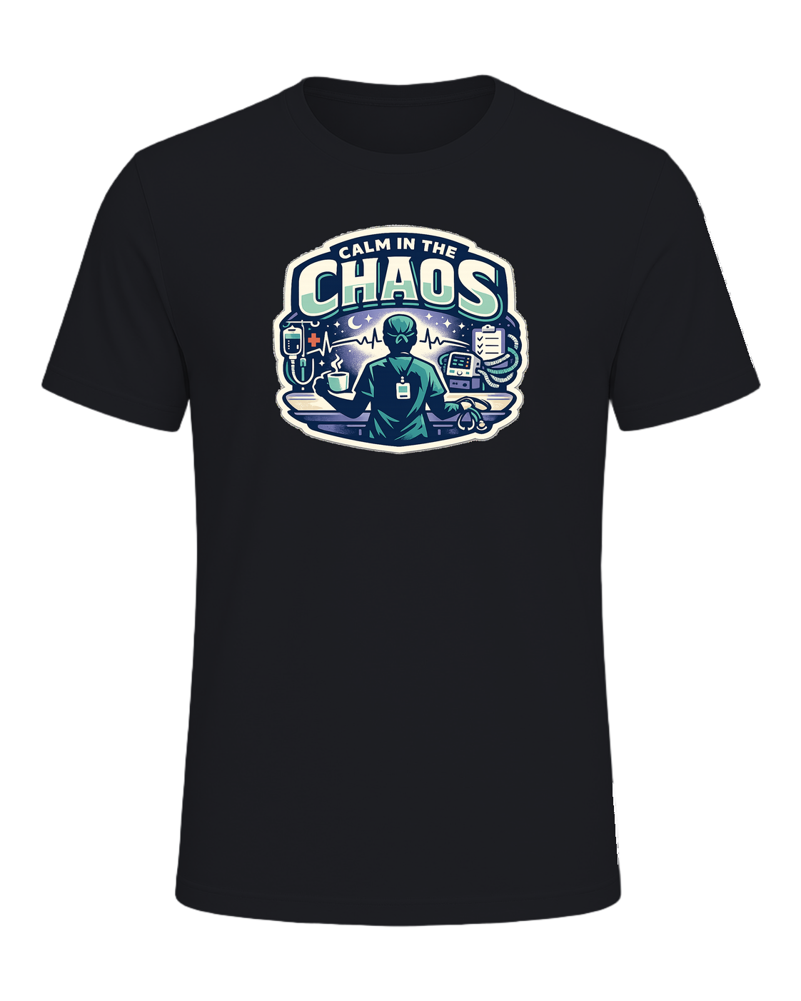 Calm In The Chaos Tee — Vintage Black