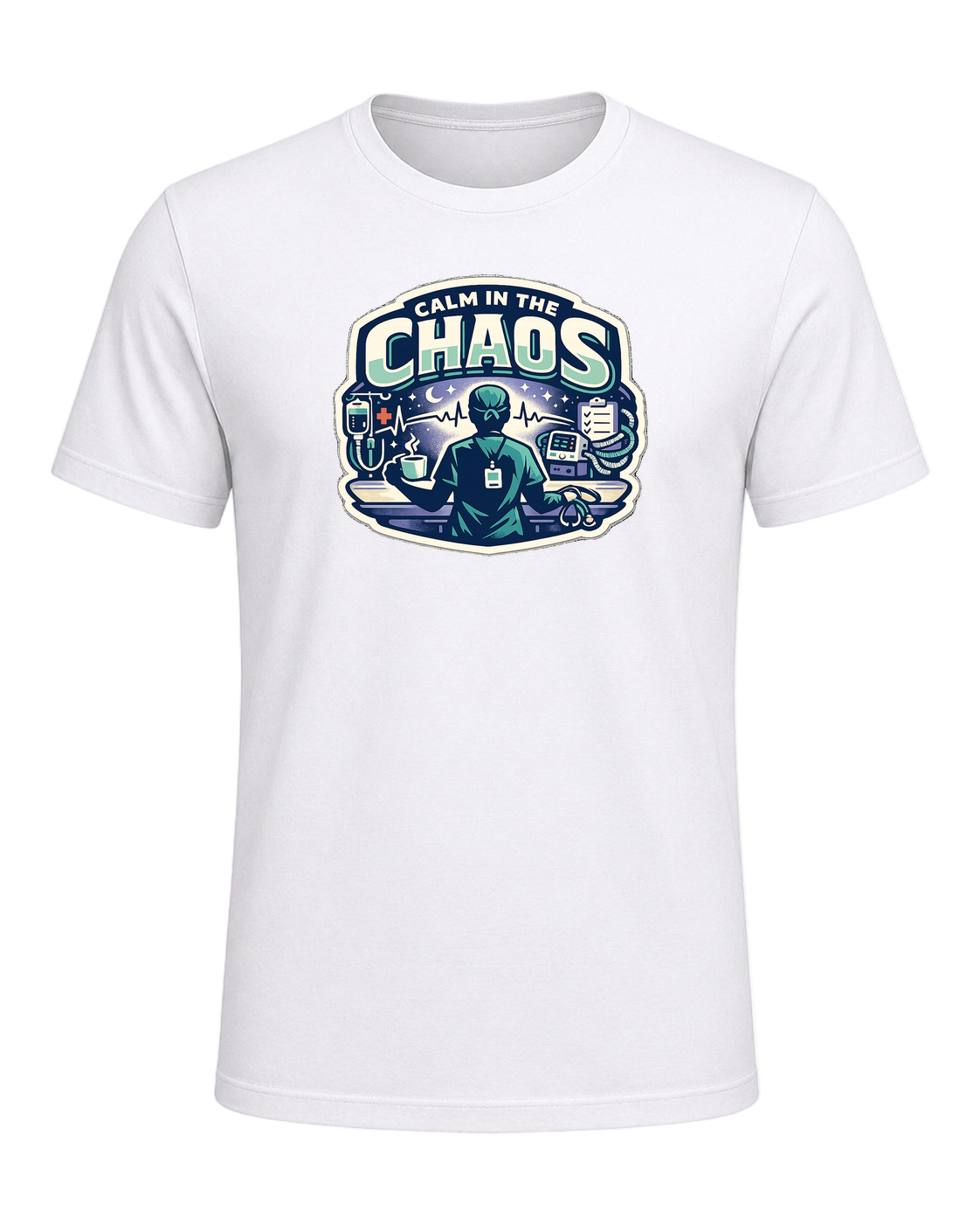 Calm In The Chaos Tee — White