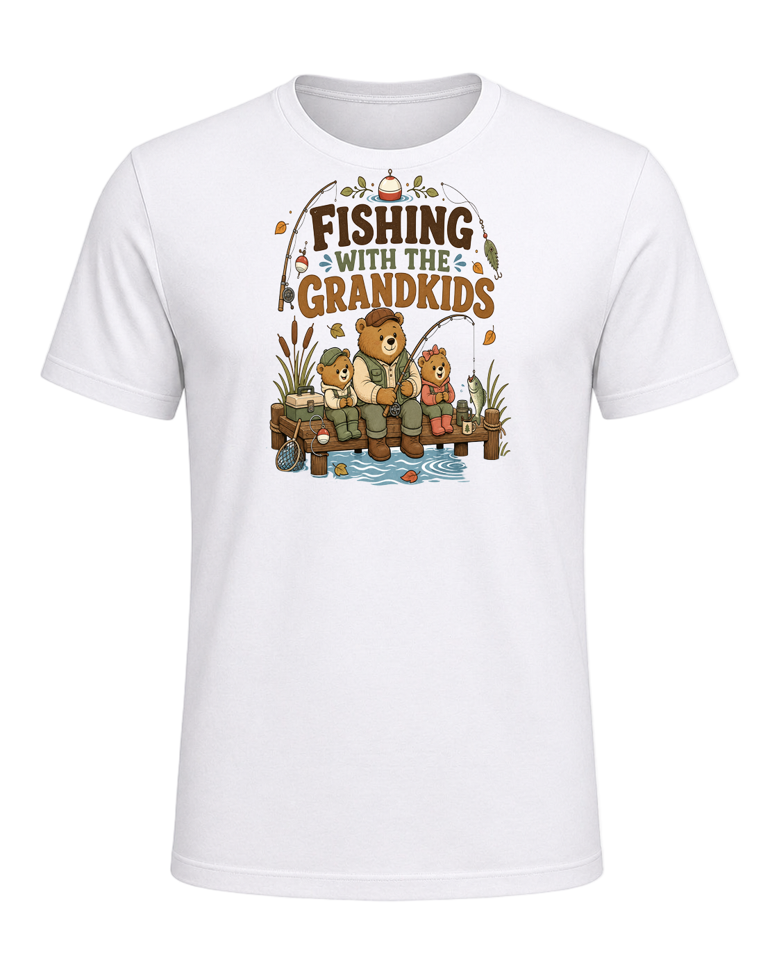 FISHING WITH THE GRANDKIDS — White