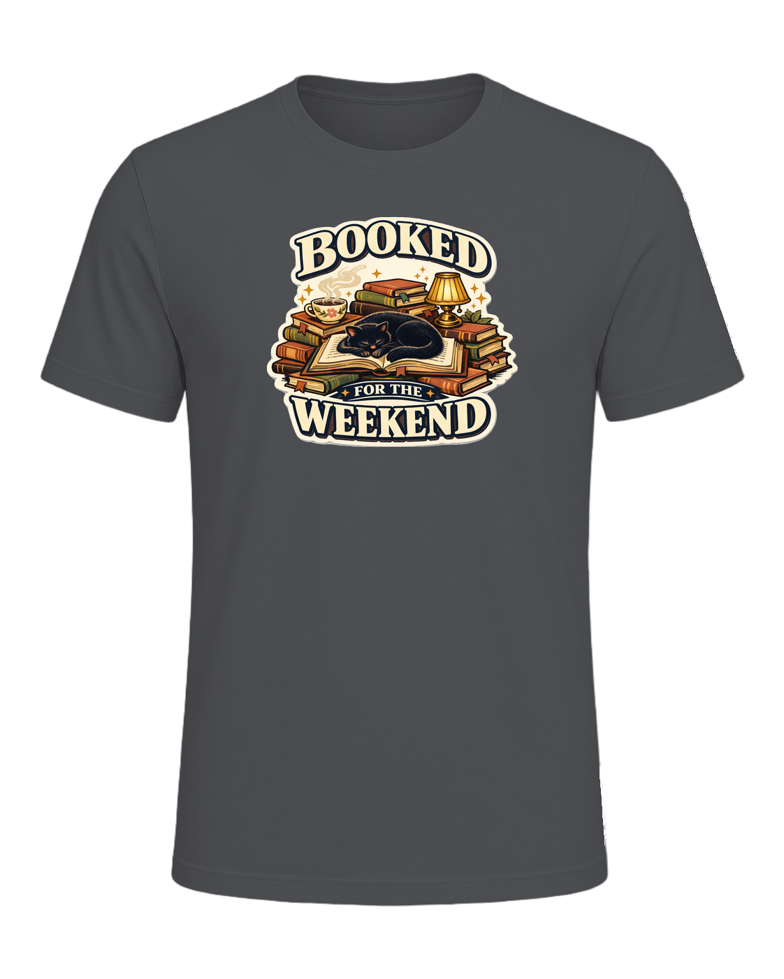 Booked For The Weekend Tee — Asphalt