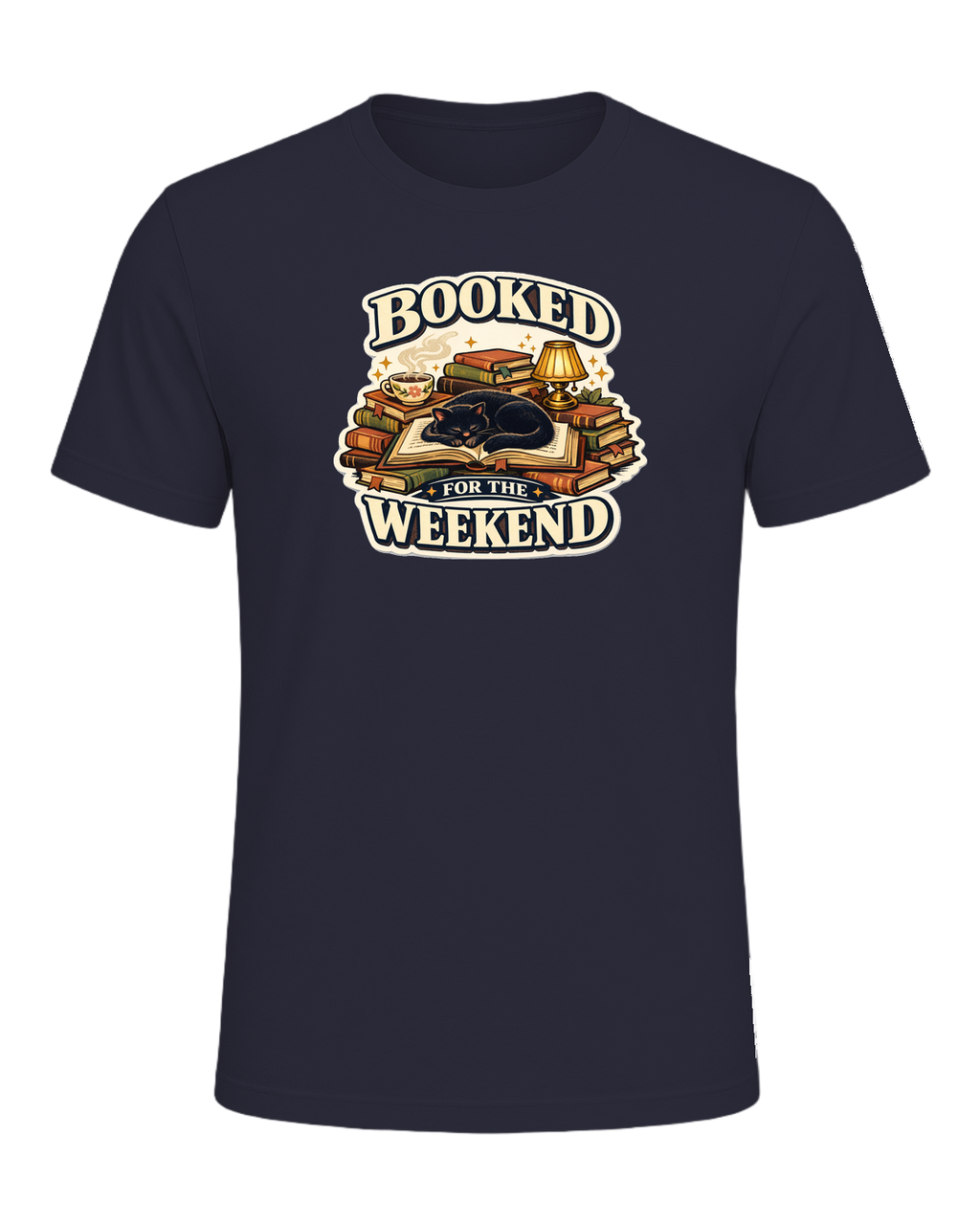 Booked For The Weekend Tee — Heather Navy