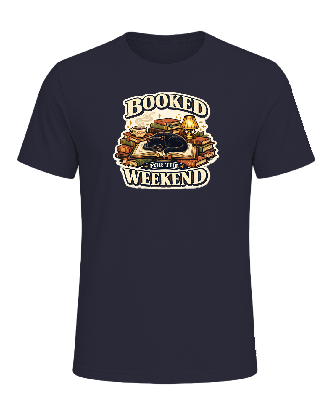 Booked For The Weekend Tee — Heather Navy