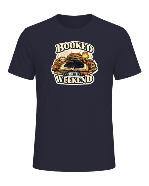 Booked For The Weekend Tee — Heather Navy