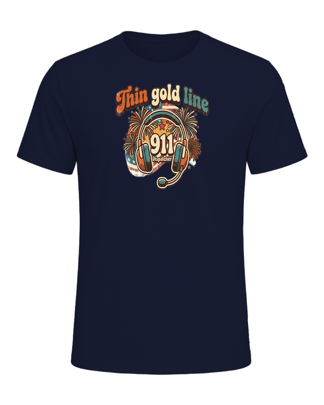 Thin gold line — Navy