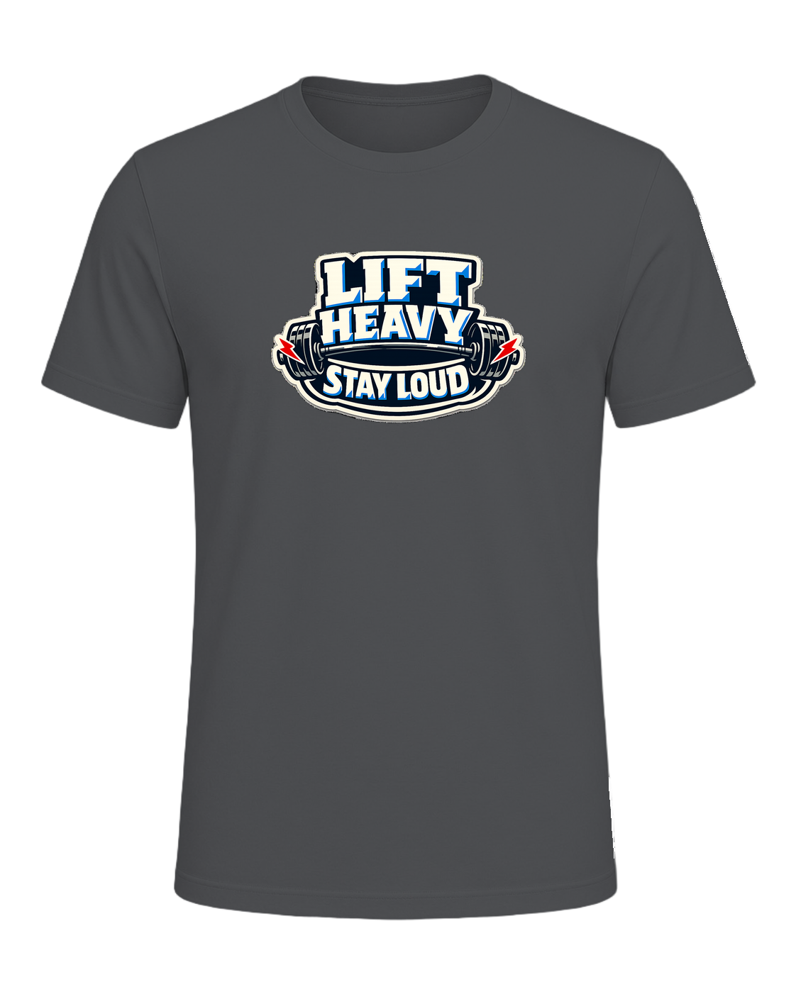 Lift Heavy Stay Loud Tee — Asphalt