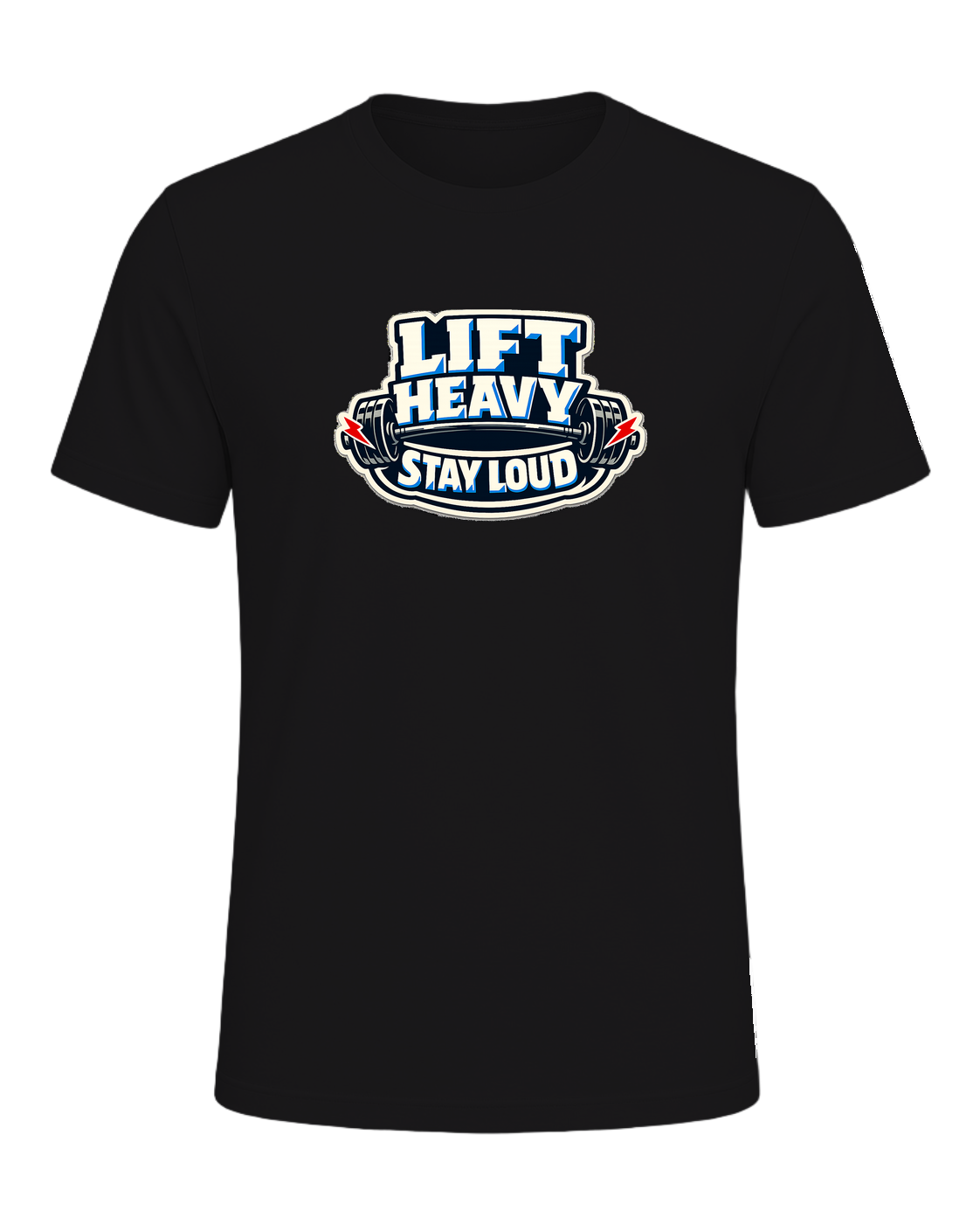 Lift Heavy Stay Loud Tee — Dark Grey Heather