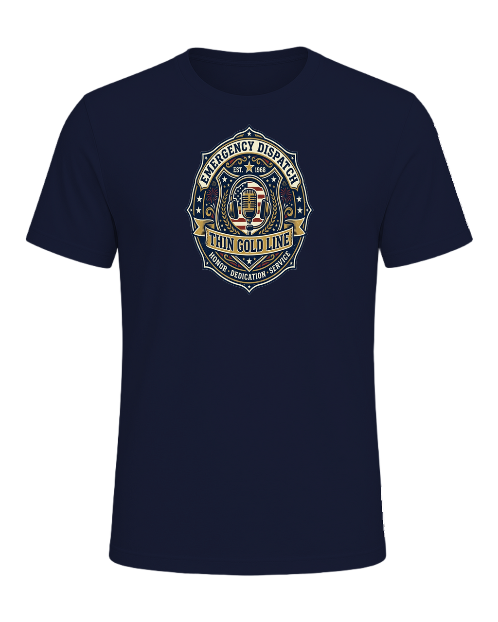 Thin gold line — Navy