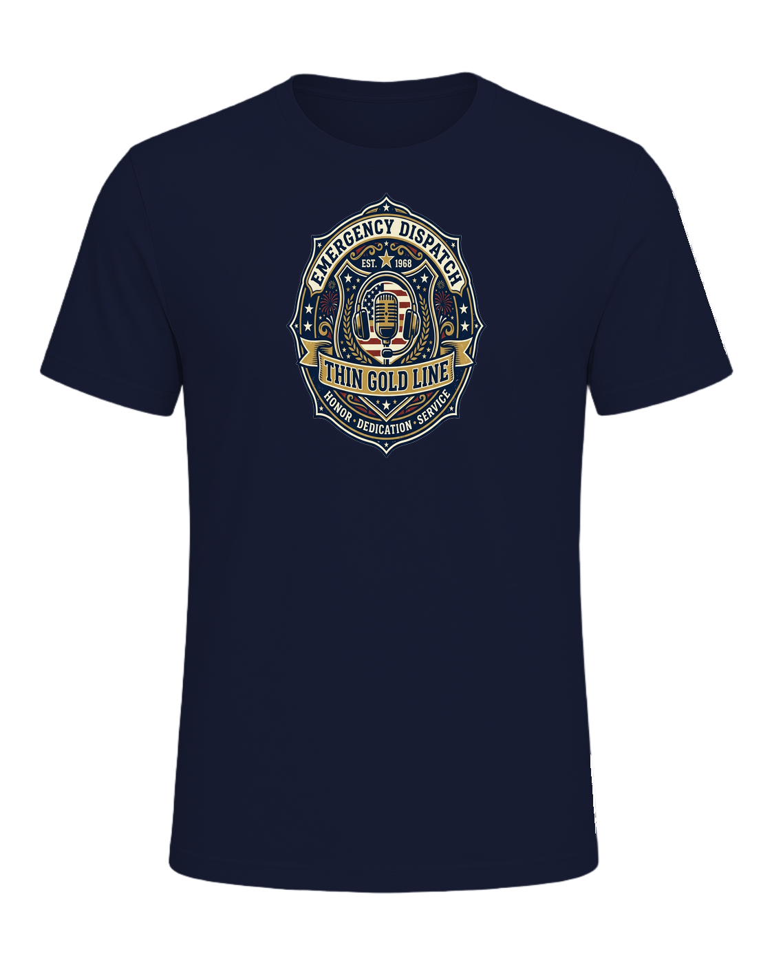 Thin gold line — Navy