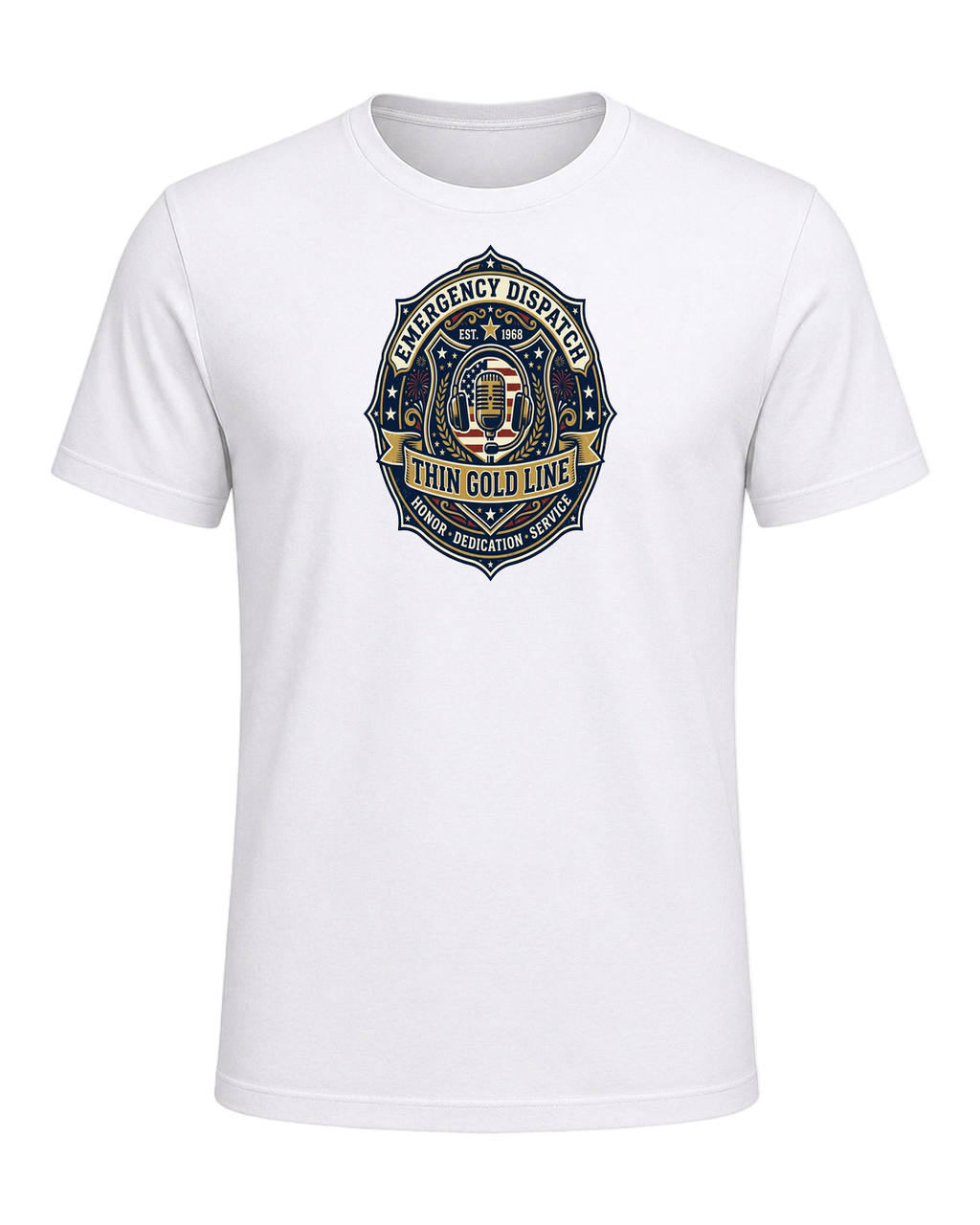 Thin gold line — White