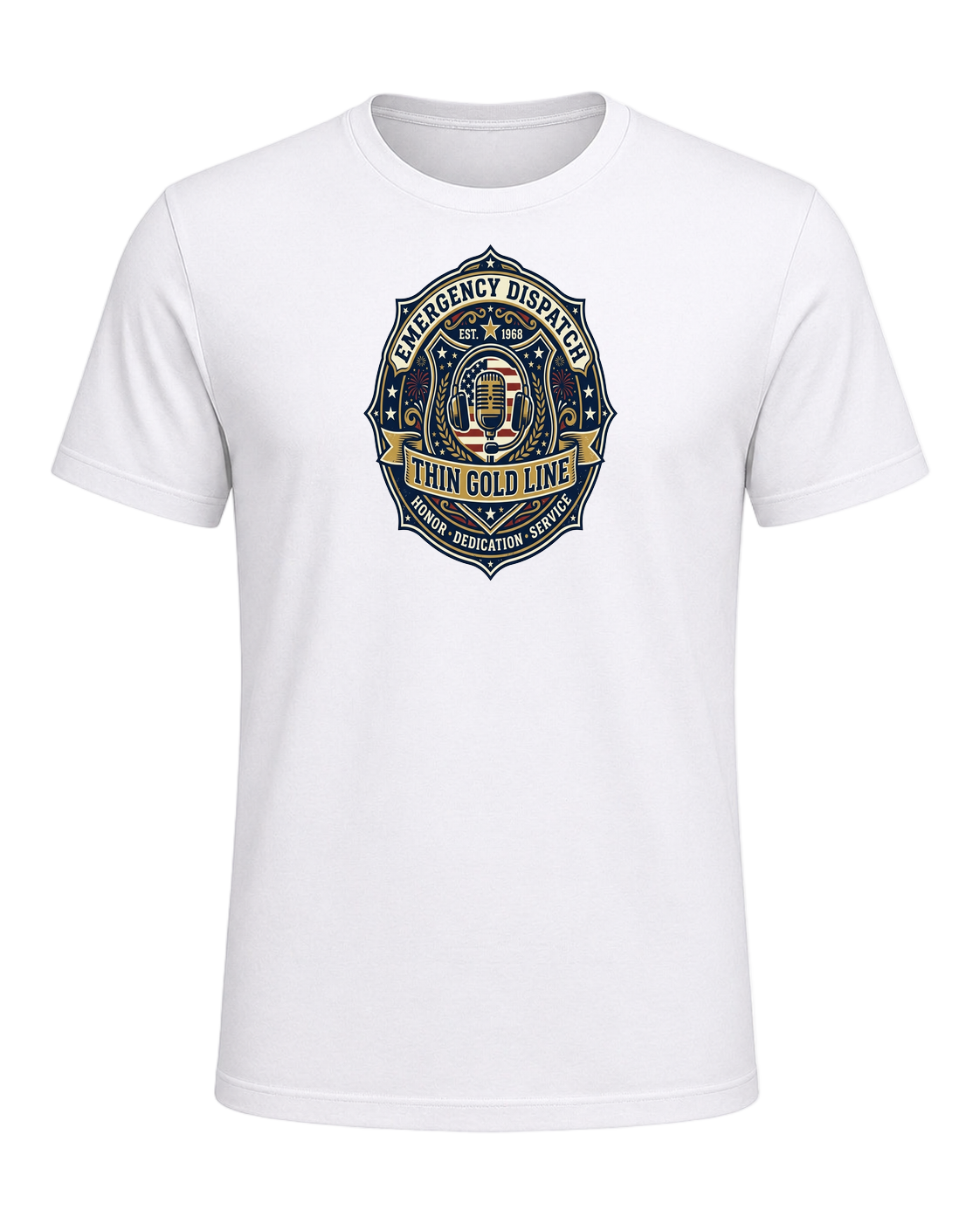 Thin gold line — White