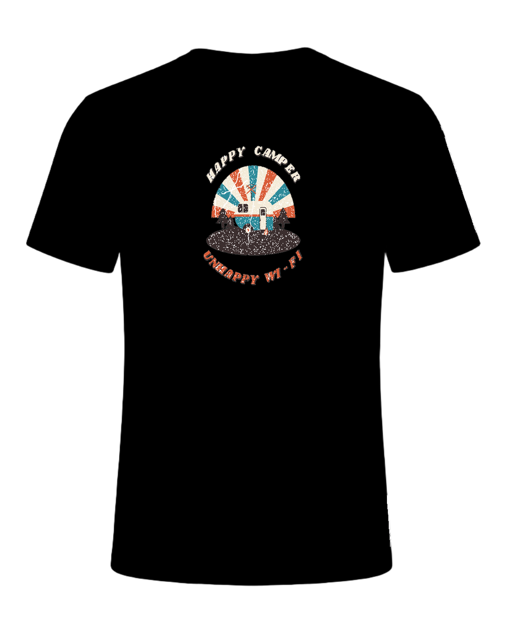 HAPPY CAMPER UNHAPPY WI-FI — Black