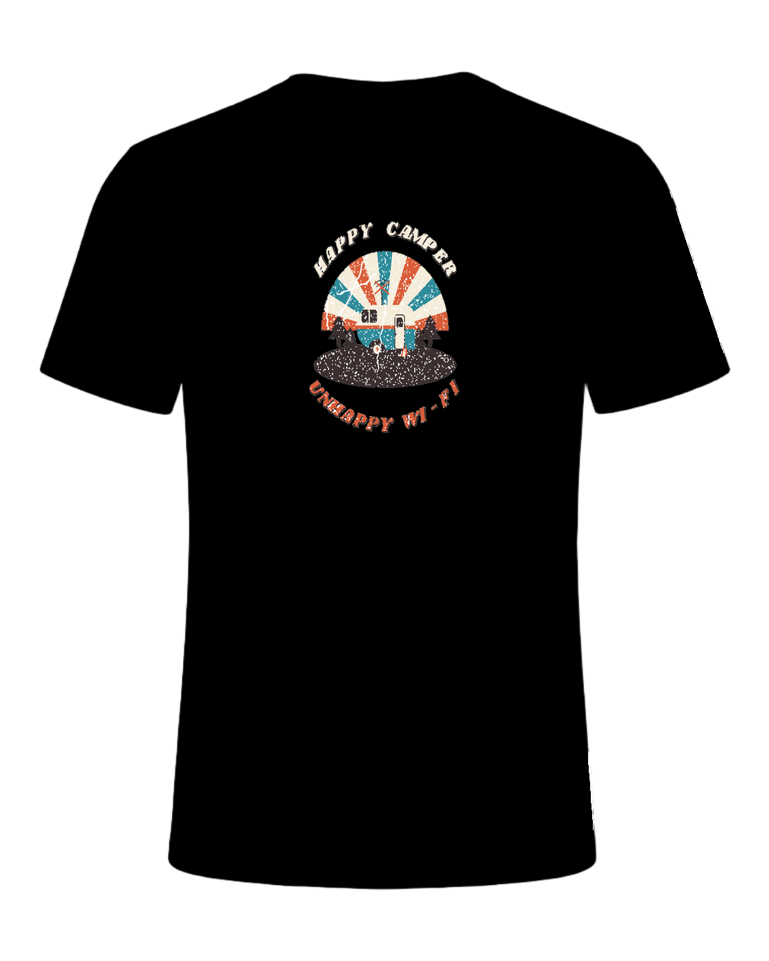 HAPPY CAMPER UNHAPPY WI-FI — Black