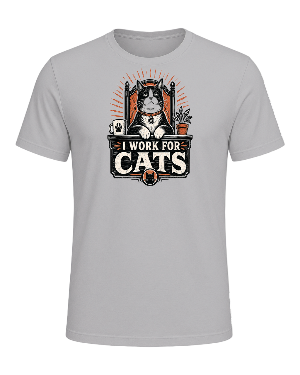 I WORK FOR CATS — Athletic Heather