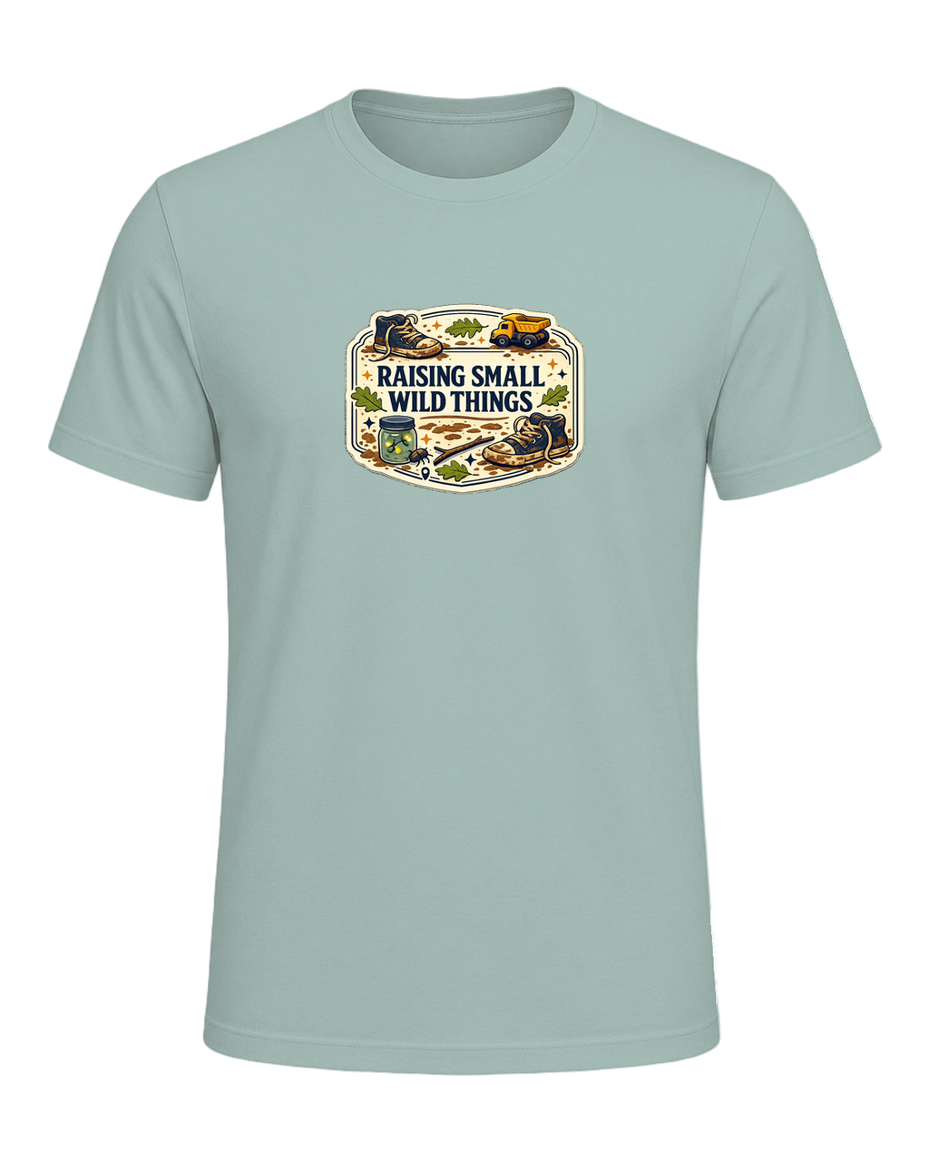 A vintage field-guide boy mom tee for anyone proudly raising small wild things. — Dusty Blue